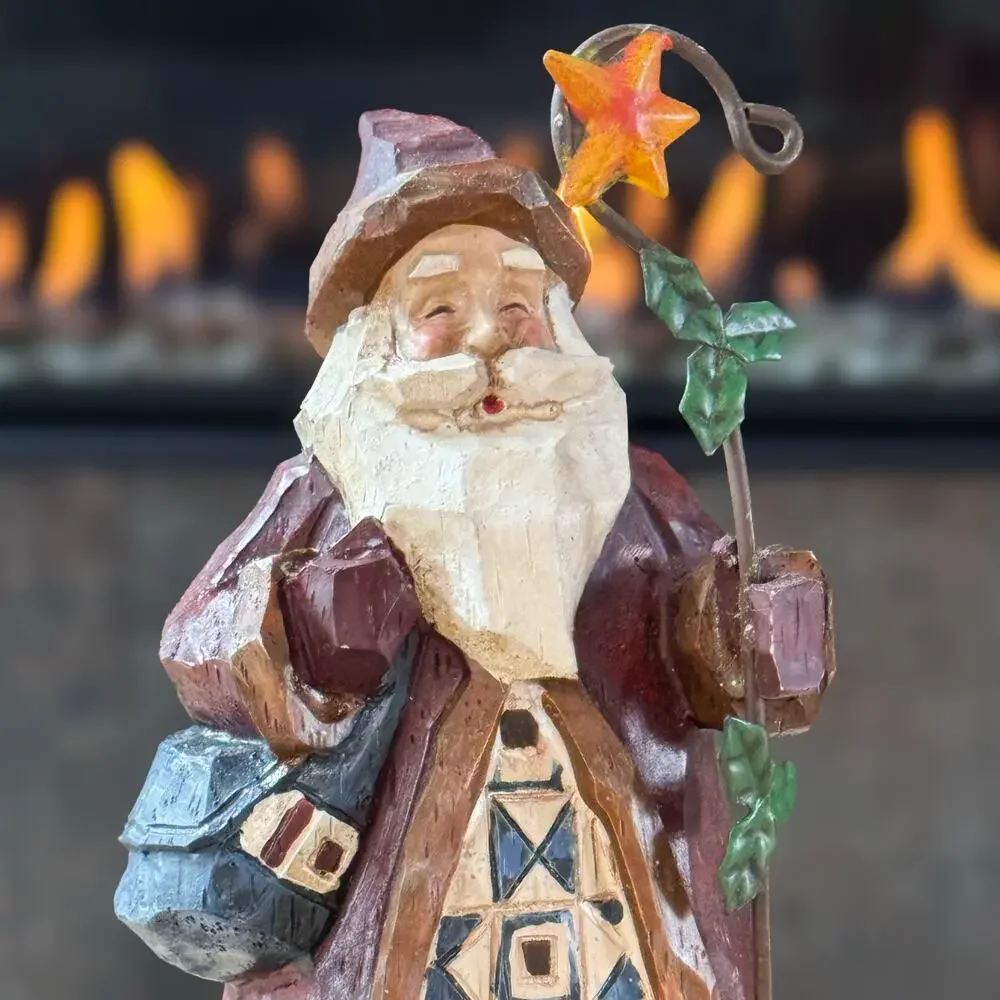 Jim Shore Heartwood Creek Old World Santa Stocking Holder 7